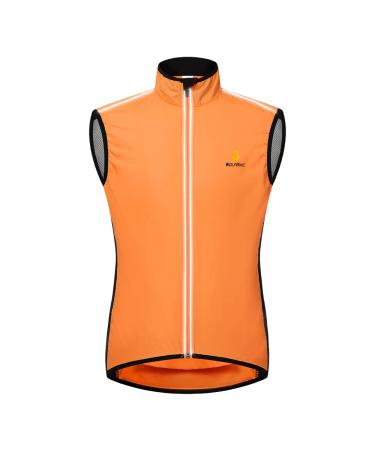 Hysenm bicycle vest men windproof reflectors bike bike vest men bicycle vest women breathable sleeveless wheel vest reflectors running vest women summer mtb reflectors orange xl
