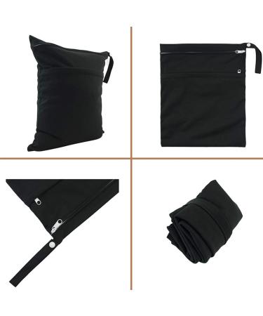 Goorder Wet Bags 2 Pack Waterproof Reusable Nappy Bags - Black Grey | Ideal for Swimming, Travel, Gym & Beach - Buy Online on GoSupps.com