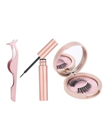 Magnetic eyelashes liquid eyeliner without glue eyelash set fast drying reusable magnetic eyeliner kit with eyelash tweezers (001#)
