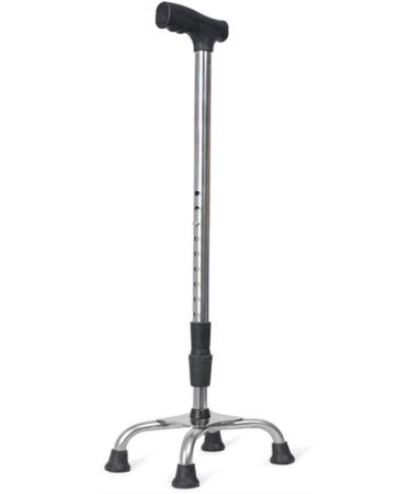 Walking Stick/Crutches Lightweight Stainless Steel Walking Sticks 9 Height Adjustable Levels for Elderly Men or Women with 4-Leg Silver Non-Slip Base max. Walker 120kg N Journey
