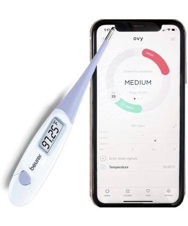 Beurer Digital Basal Thermometer, Oral Thermometer with Memory Function, Measures Basal Body Temperature, Accurate Digital Thermometer for Fever and Natural Family Planning, OT20