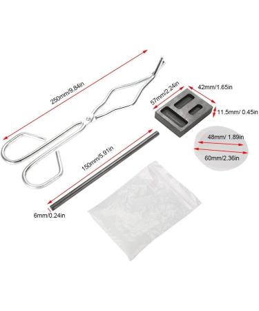 Salmue Graphite Crucible Set - Melting Kit with Ingot Mold, Silica Crucible, Graphite Rod, 25cm Tong for Gold, Silver, Platinum - Buy Online on GoSupps.com