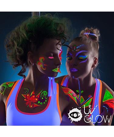8 x 50ml UV Body Paint - Neon Fluorescent Makeup for Body Painting - Luminous Colors for Black Light Parties - Buy Online on GoSupps.com