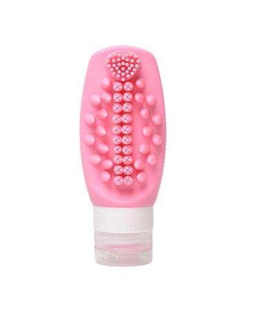 Uozonit Squeeze Bottle - Silicone Dispenser Toiletries Container - 2 in 1 Shampoo Conditioner Dispenser Leak Proof Refillable Squeezable Containers for Home Travel Pink