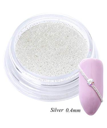 0.4mm 3D micro steel pearl mixed color nail art decorations mini small caviar diy charms stud manicure accessories nail tool silver