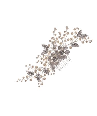 FRCOLOR Flower Comb Bridesmaids Hair Bridal Comb Headdress Floral Crystal Hair Comb Vintage Bridal Hair Flower Crystal Bridal Hair Comb Bride Wedding Hair Comb Miss Zinc Alloy Abs Flowers
