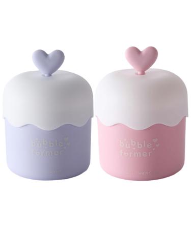 Foam Maker for Face Wash 2Pcs Heart Design Cleanser Foamer Portable Bubble Foamer Fast Foaming PP Skincare Foam Maker for Home Travel