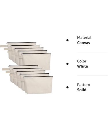 Buy Sincip 10-Piece Cotton-Linen Multi-Purpose Cosmetics Travel Bag | Durable DIY Craft Zipper Bags - White - Buy Online on GoSupps.com