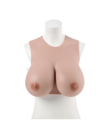 Knobco Round Neck Style Artificial Realistic Silicone Breast Forms Fake Breasts Suitable for Mastectomy Prosthesis Weddings Christmas Halloween Cosplay (Color: Brown Skin Size: H 1400G) H 1400G Brown Skin