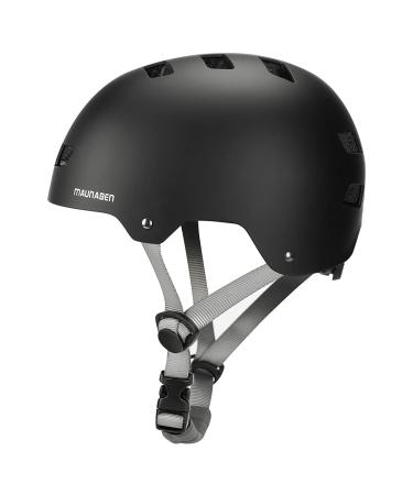 MAUNABEN Skate-Skateboard-Bike Helmet for Adult Youth Black Matte Medium