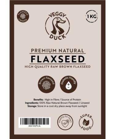 Buy Veggy Duck Natural Raw Flaxseed Brown 1Kg | GMO-Free Superfood for Health & Wellness - Buy Online on GoSupps.com
