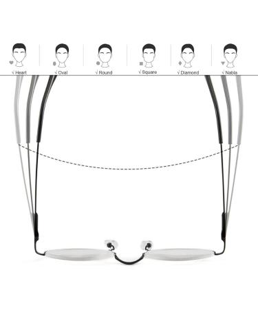 Stylish Half-Moon Reading Glasses for Men & Women | Anti Eyestrain Metal Frame Eyeglasses - Red 2.5x - Buy Online on GoSupps.com