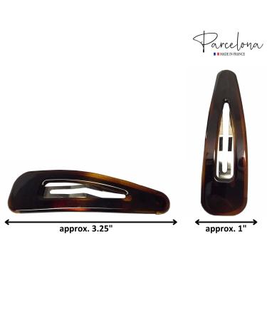 Parcelona French Clic Clac Tortoise Shell Brown Hair Clips for Women - Buy Online on GoSupps.com