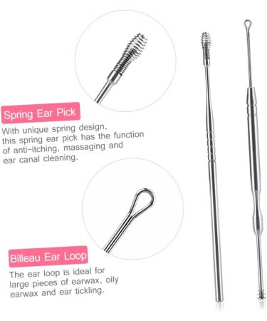 DOITOOL 3pcs Stainless Steel Ear Spoon Set - Ear Wax Cleaner and Remover for Humans - Silver Earmuffs - Buy Online on GoSupps.com