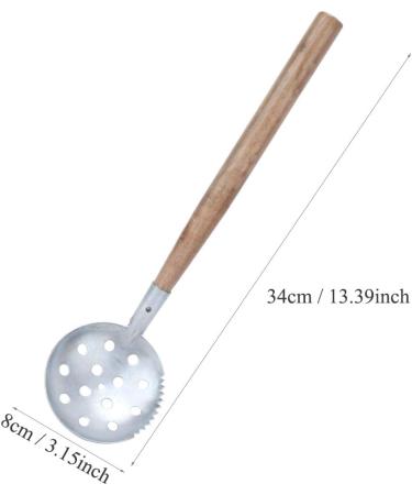 Alomejor 2 Pcs Ice Fishing Scoop Scoop Skimmer Ice Slush Scoop with Wood Handle Winter Outdoor Fishing Shovel Ice Tools Metal Wood Design - Buy Online on GoSupps.com