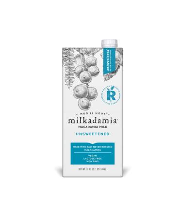 milkadamia Macadamia Milk, Unsweetened - 32 Fl Oz (Pack of 6) Unsweetened 32 Fl Oz (Pack of 6)