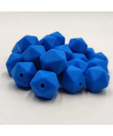 30pcs Deep Sky Blue 17mm Silicone Icosahedron Beads for Mom Jewelry Necklace Making - Buy Online on GoSupps.com
