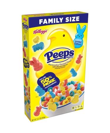 Kellogg's Peeps Marshmallow Flavored Cereal Limited Edition 12.7oz (2 Pack)