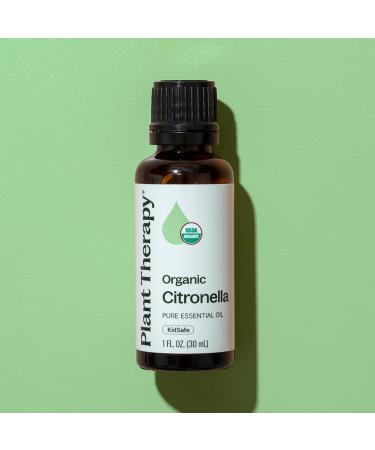 Plant Therapy Citronella Organic Essential Oil 30 mL (1 oz) 100% Pure USDA Certified Organic Undiluted Natural Aromatherapy for Outdoor Pests and Immune Support - Buy Online on GoSupps.com