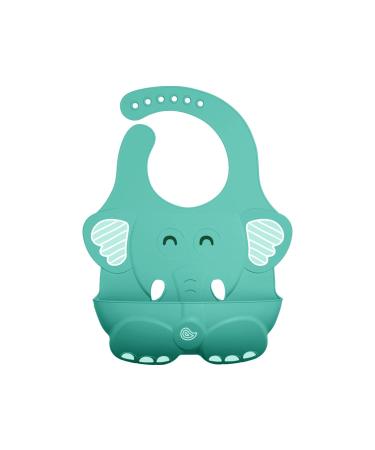Sichy Baby Bibs Silicone Feeding Bibs for Babies & Toddlers Easily Adjustable and Wipe Clean Soft Waterproof Weaning Bibs with Wide Food Crumb Catcher Pocket Green