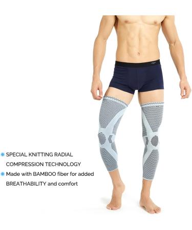 NeoTech Care Bamboo Knee Support Sleeve - Elastic, Breathable, Medium Compression - Grey - Sizes S, M, L, XL - X-Large - Buy Online on GoSupps.com