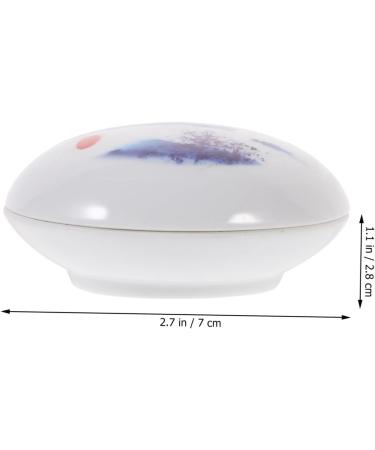 Angoily Ink Pad Box Lip Balm Container Scrapbook Ink Stamp Travel Lotion Container Makeup Container Blusher Pots Craft Ink Pad Rustic Home Decor Red Ink Ceramics Mini White Cream - Buy Online on GoSupps.com