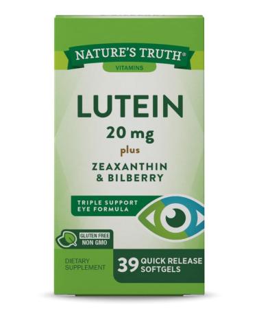 Nature's Truth Lutein plus Zeaxanthin & Bilberry 20 mg  39 Quick Release Softgels