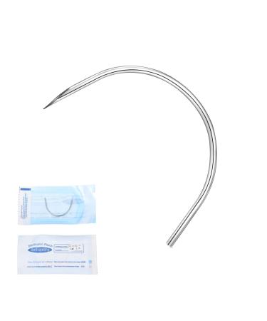DJCIW 20PCS 14G Curved Piercing Needles,Stainless Steel Disposable Precision Sterilized Curved Piercing Needle for Ear Tragus Helix Nose Belly Eyebrow Labret Piercing 3-14G(1.6mm)-20PCS