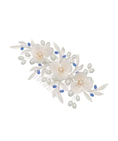 Ipetboom Bride Headpieces for Wedding Pearl Hair Pin Pearl Headpiece Pearl Hair Barrettes Bridal Headpiece Pearl Tiara Bridal Hair Clip Bridal Headdress Comb Dinner Party Petals