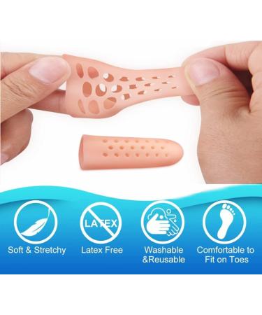 Cogana Gel Fingerlings - Breathable Silicone Fingertips for Trigger Fingers Hand Eczema Blisters & Arthritis (Beige) | International Shipping - Buy Online on GoSupps.com