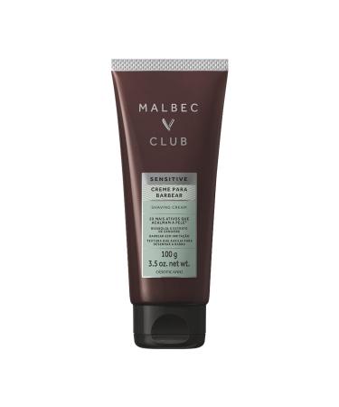 Malbec Club Sensitive Shaving Cream for Men Premium Lightweight Non-Foaming or irritating Hydrates Dry Skin Razor-Friendly Formula 3.5 Ounce