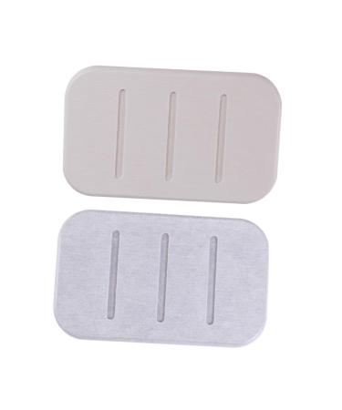 OUNONA Soaps 2pcs Home Things Housewares Home Stuff Diatomite Soap Pad Skid Resistance Soap Pad Safe Soap Dish for Soap Container Soap Holder Absorb Water Japan White Soapdish