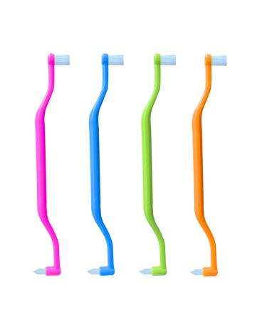 4 pieces of jaw -friendly toothbrush compactly double interdental space brush for braces dental implants and tooth detail cleaning style C