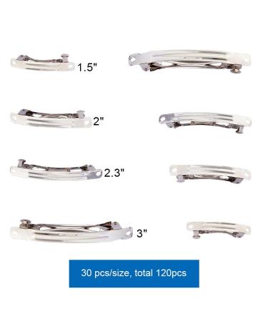 PandaHall 120pcs French Barrette Hair Clips | Metal Alligator Barrettes in 4 Sizes | DIY Hair Accessories for Bows and Streamers - Buy Online on GoSupps.com