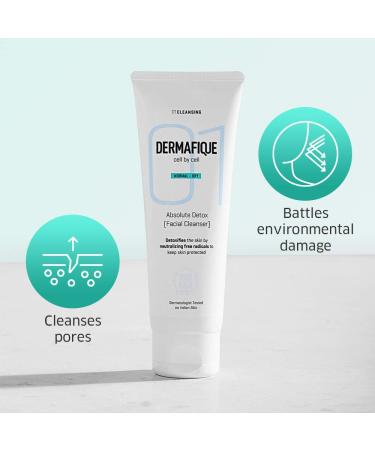 Derma.fique Absolute Detox Facial Cleanser 100ml - Bio-Active Cellulose Beads Vitamin E & Pomegranate Extracts - Dermatologist Tested Face Wash for Radiant Skin - Buy Online on GoSupps.com