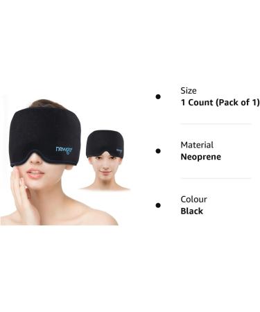 NEWGO Migraine Relief Ice Wrap - Reusable Hot Cold Therapy Headache Hat for Chronic Migraine & Tension Headache - Stress Relief & Puffy Eyes - Black (1 Count) - Buy Online on GoSupps.com