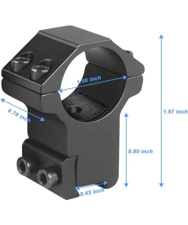 Modkin 1 Inch Dovetail Scope Rings - High Profile Mount for 11mm Rails - Set of 2 with Stop Pin - Buy Online on GoSupps.com