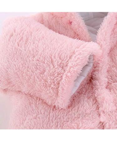 Voopptaw Warm Baby Winter Jumpsuit | Fleece Romper | Cute Bear Snowsuit 9-12 Months Pink - Buy Online on GoSupps.com