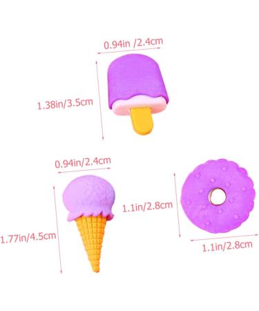  DIYEAH DIYEAH 12 Pieces Assemble Cone Ice Cream Eraser Erase Marker Eraser Novelty Fun Pink Erasable Kids Food Erasers Jigsaw Eraser for Kids Lovely Gourmet Fruit Poppers Eraser - Buy Online on GoSupps.com