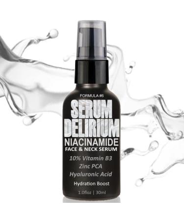 NIACINAMIDE Face & Neck Serum Zinc PCA Hylauronic Acid Formula #6 Hydrates & Restores balance for Acne prone Blemish plagued Problematic skin. (1.0 Fluid Ounce | 30ML)