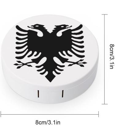 Albanian Greatness Flag Contact Lens Case - Portable Storage Box with Mirror | Cute & Stylish Lens Holder - Buy Online on GoSupps.com