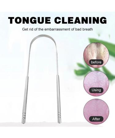 SSRDFU Tongue Scraper Set - 3 Stainless Steel Tongue Cleaners for Oral Care | Effective Bad Breath Solution - Buy Online on GoSupps.com