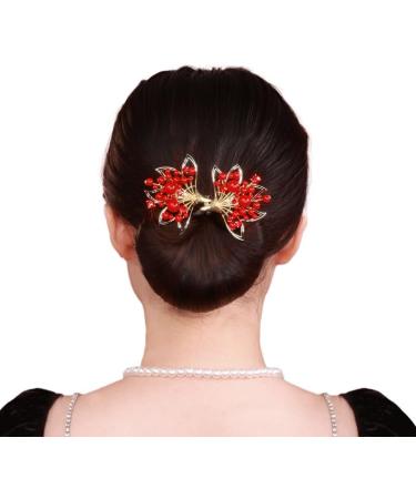 Rhinestone Flower Hair Clip Elegant Hair Clip Magic Hair Bun Maker Deft Bun Hair Tie French Twist Hair Bun Whale Tail Rhinestone Flower Hair Clip Tools for Perfect Buns (C) - Buy Online on GoSupps.com