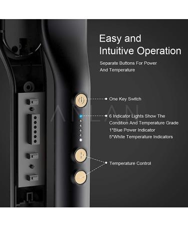 2-in-1 Hair & Beard Straightener Brush for Men - Ionic Fast Heating Adjustable Temp (120-200 ) - Perfect for Black Hair & Beard Styling - Buy Online on GoSupps.com