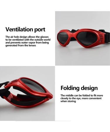 Buy UV Protection Dog Sunglasses - Windproof Pet Glasses for Small Dogs & Cats - Cosplay Photo Props (Red) - Buy Online on GoSupps.com