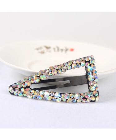 1 Piece Women's Hair Clip Triangle Shape Hair Clips Rhinestone Hair Pin Hair Clips Headgear Non-Slip Hair Clips Hair Accessories for Women Girls Birthday Party Banquet Colourful B 1 Colourful B