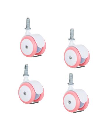 BAYWYI Baby Walker Wheels Replacement, Set of 4, Baby Walker Accessories, Plastic Rubber Wheels Casters, Universal Wheels (Rubber Pink) Pink 10mm