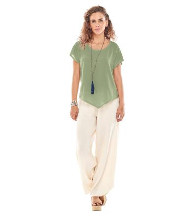 Oh My Gauze Grace Blouse Large Celery
