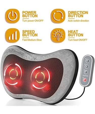 Takrink Shiatsu Massage Cushion - 8 Knots 3 Speeds & Heat Function for Back & Neck Relief - Remote Control & 1.8m Power Cable - Shop Worldwide! - Buy Online on GoSupps.com