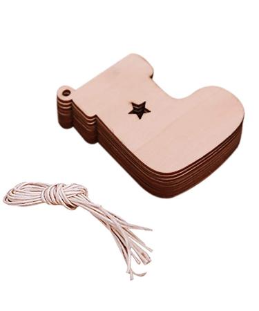 10 Pieces DIY Wooden Pendant Ornaments for Christmas Tree and Party Decorations Serria